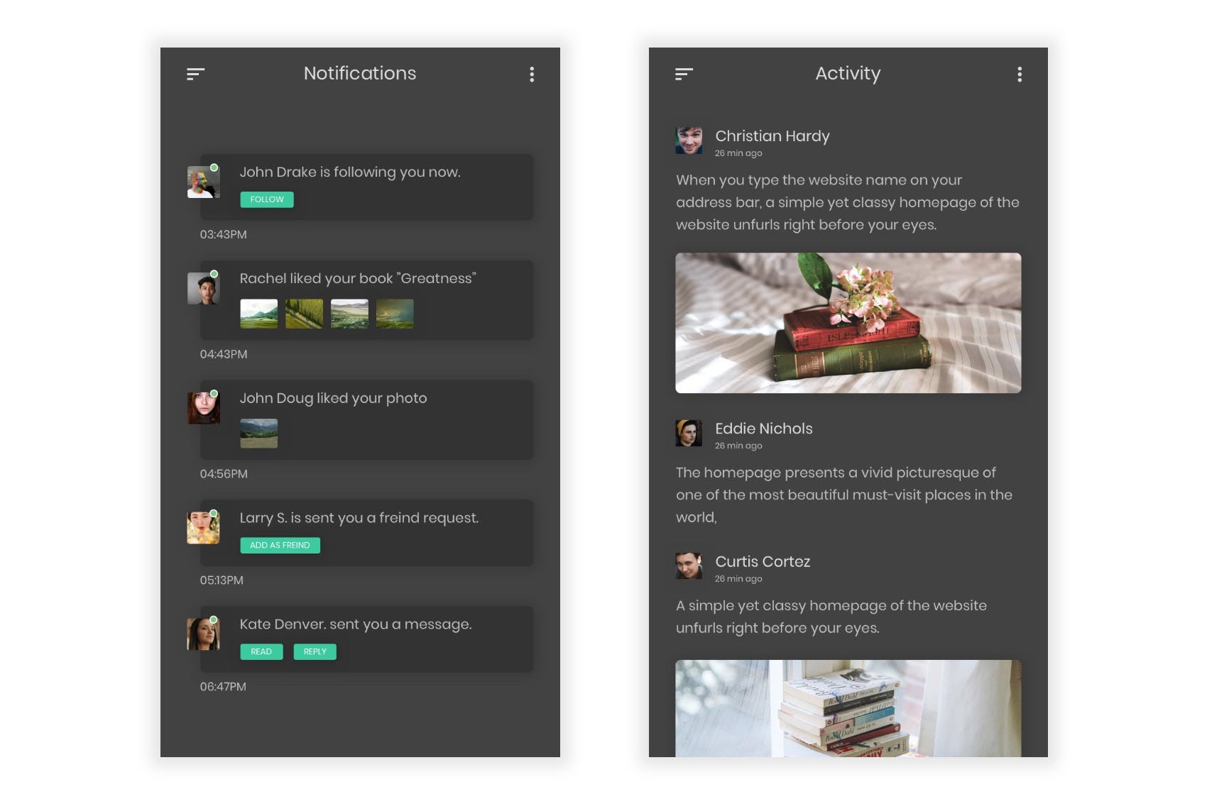 电子书&小说阅读APP应用UI设计PSD模板 Pustak – Book Reading UI Kit for Photoshop插图(4)