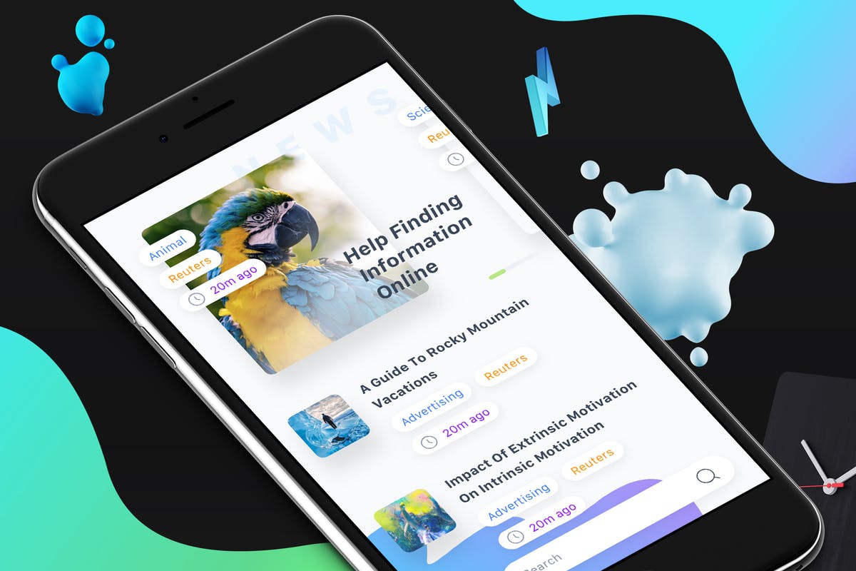 新闻资讯类APP应用设计模板 News 5 Mobile Ui插图