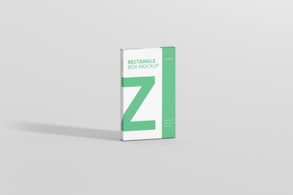 中号扁平矩形药盒包装样机 Box Mockup – Medium Size Flat Rectangle