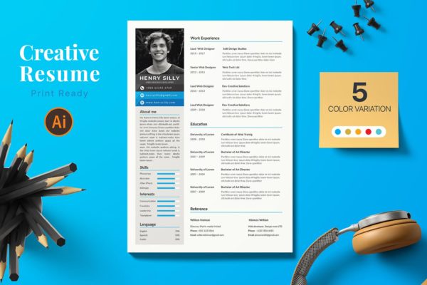 网站设计师&amp;开发工程师简历/介绍信模板 CV Resume