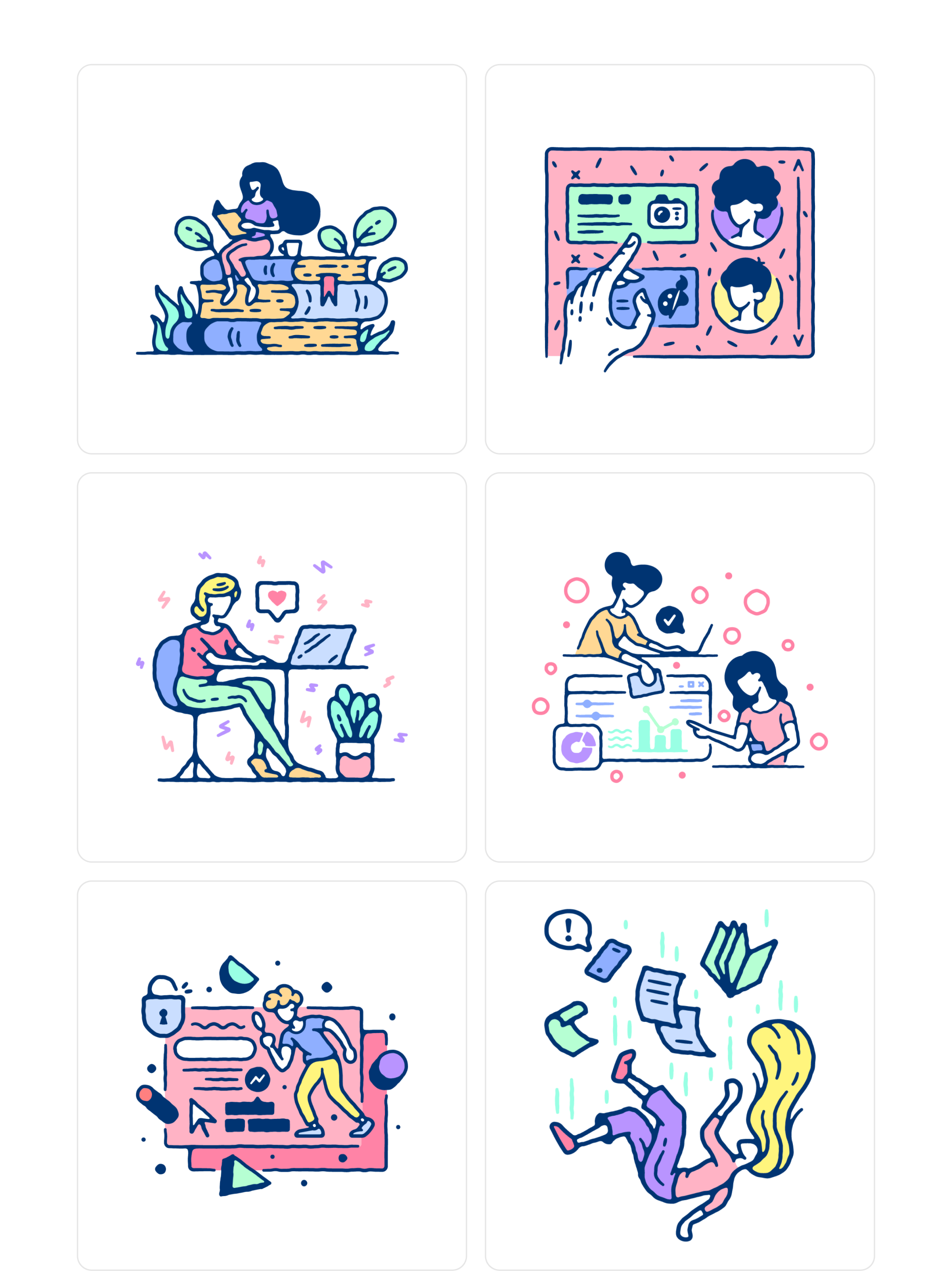 素材库下午茶：20个即用型IT世界场景矢量插画网站设计素材插图(4)