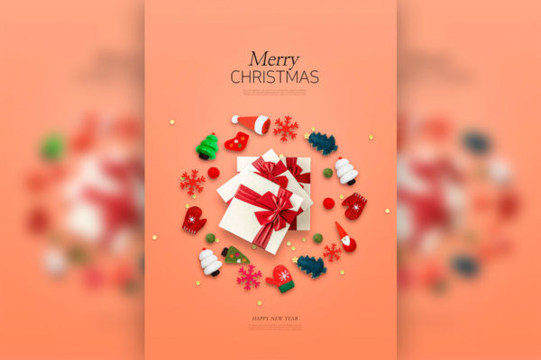 圣诞问候/圣诞礼品促销活动海报psd模板