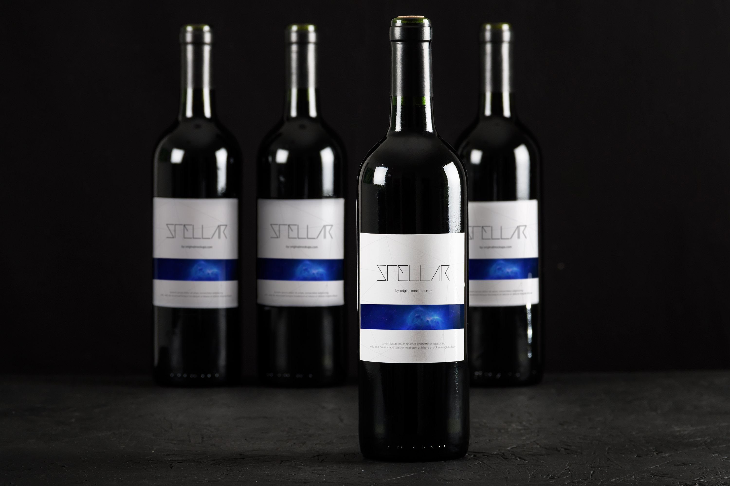 葡萄酒酒瓶设计效果图样机模板03 Wine Bottle Mockup 03插图