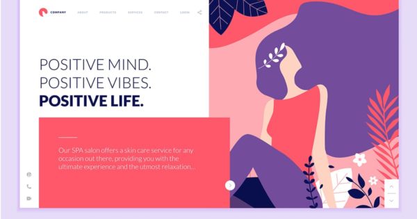 高端优雅时尚女性品牌网站设计矢量概念插画素材 Beauty Web Page Design Template