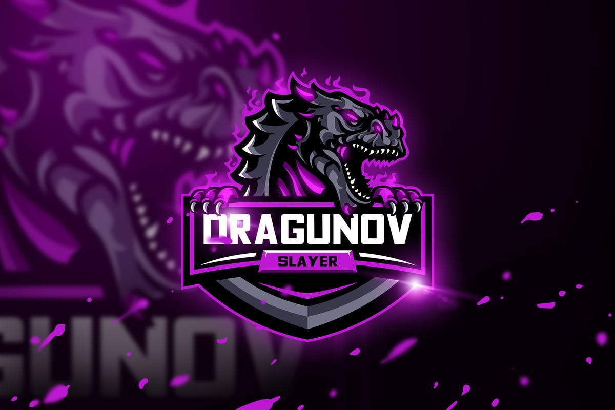 德拉古诺夫杀手电子竞技游戏战队队徽Logo模板 Dragunov Slayer – Mascot & Esport Logo插图
