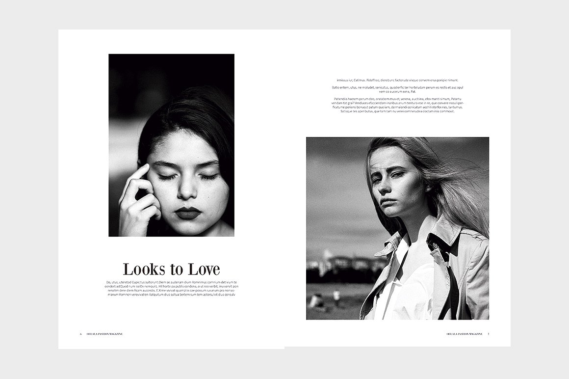 OhLaLa Magazine Template一套概念的极简主义多用途杂志模板下载[indd]插图(3)