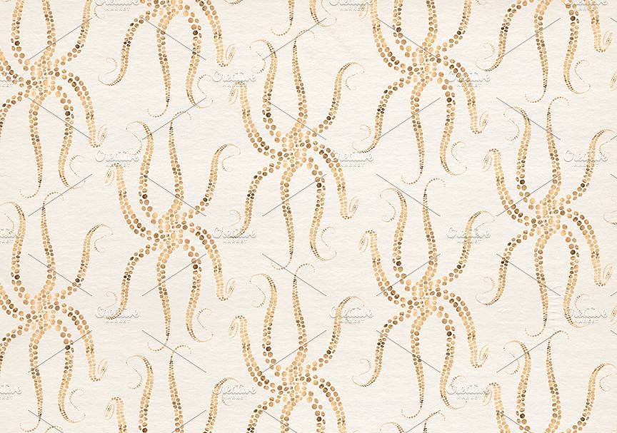 玫瑰金水生植物图案纹理 Pearl Divers: Rose Gold Aquatics插图(2)