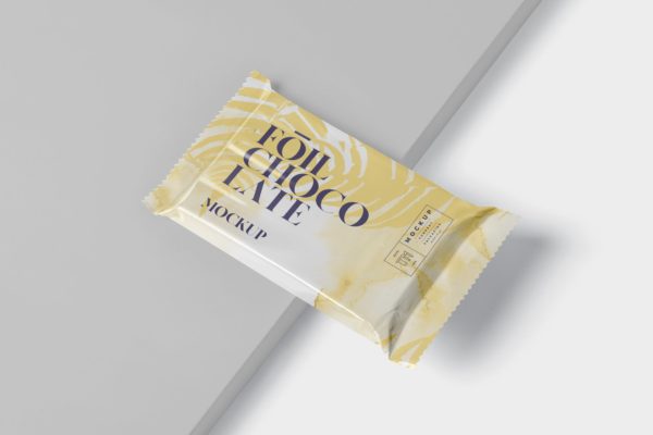 巧克力超薄铝箔纸包装设计效果图素材库精选 Foil Chocolate Packaging Mockup – Slim Size