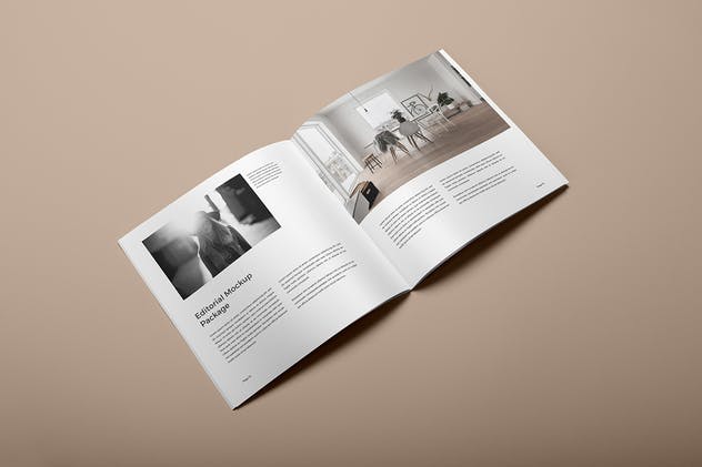 方形摄影画册样机 Square Brochure Mockup插图(4)