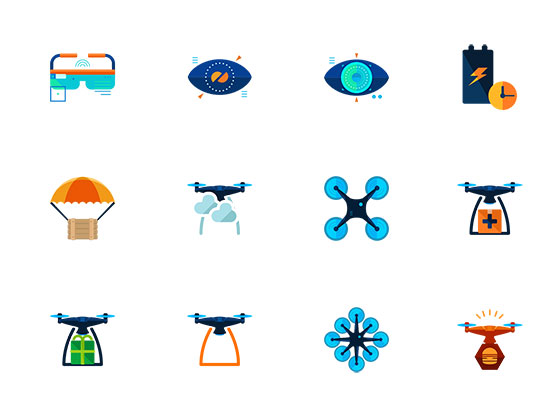 60 枚无人机元素图标素材之家精选sketch素材