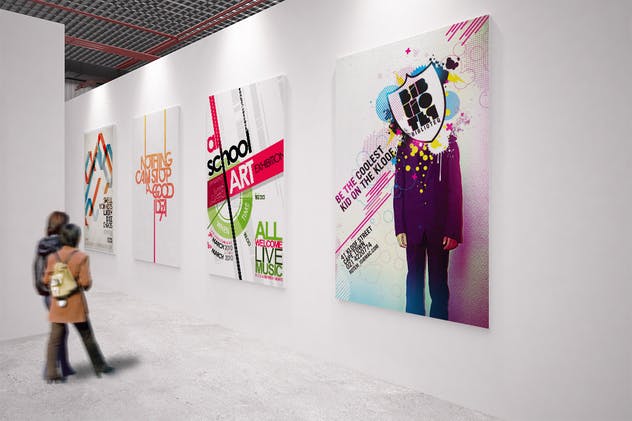 展馆橱窗艺术品海报样机模板v4 Exhibition Mockup [vol 4]插图(2)