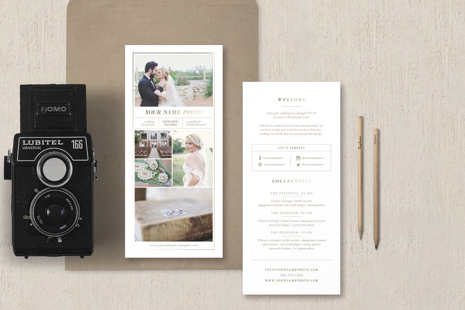 摄影机构培训机构宣传卡片模板 Rack Card Template for Photographers插图