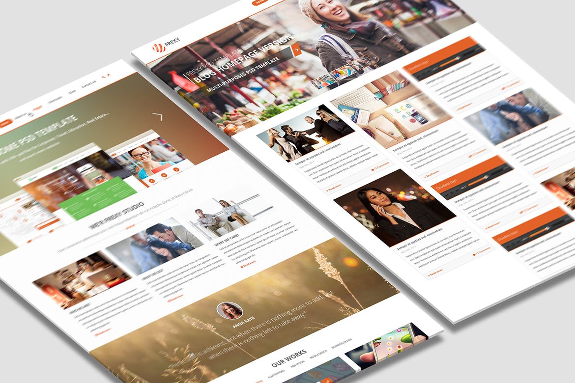 A4纸张大小网站设计效果图样机模板 A4 Paper MockUps插图(3)