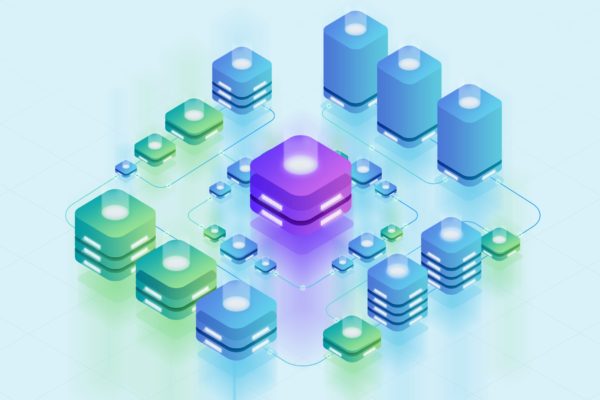 服务器集群主题等距素材库精选概念插画v2 Isometric Server Illustration