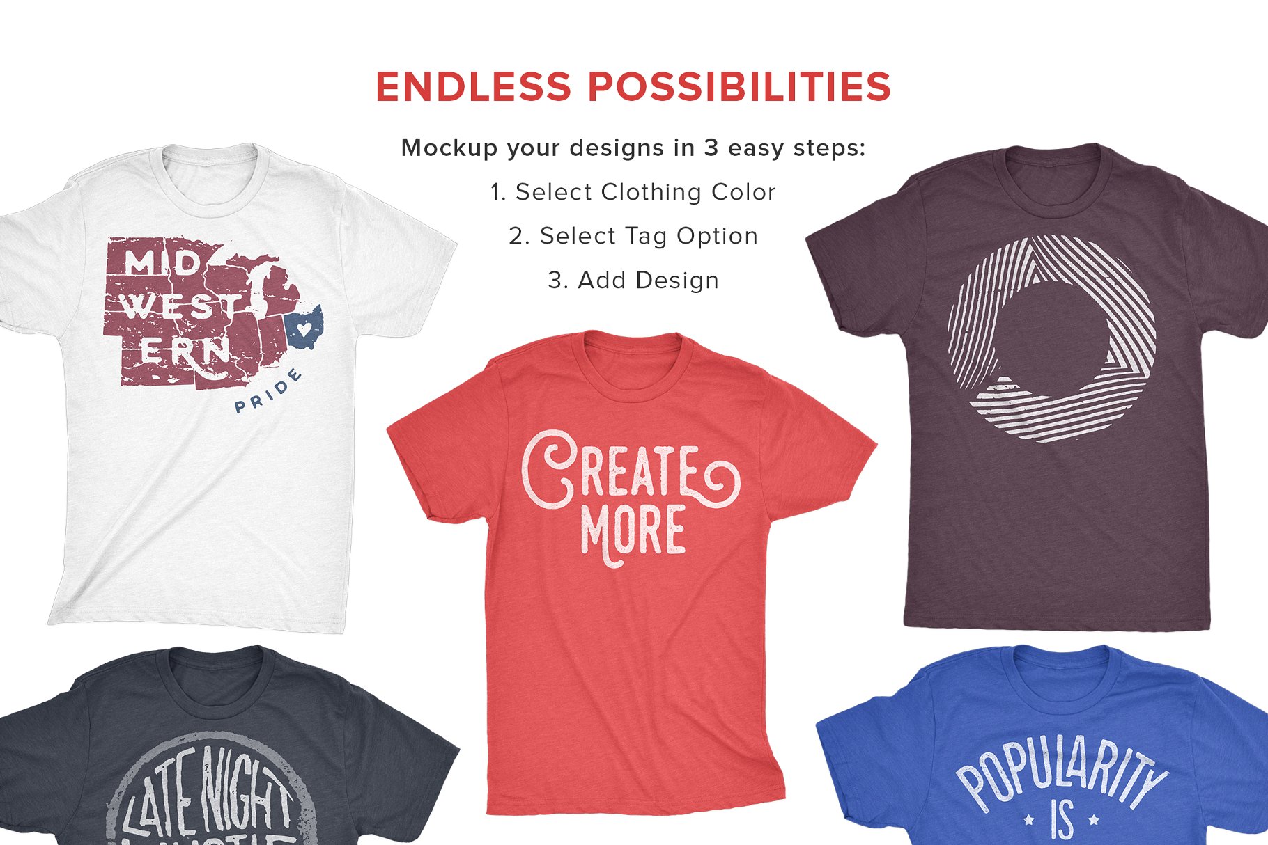 圆领印花T恤衬衫样机 Next Level Tri-Blend T-Shirt Mockups插图(4)