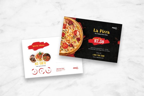 美食主题明信片设计模板 Postcard