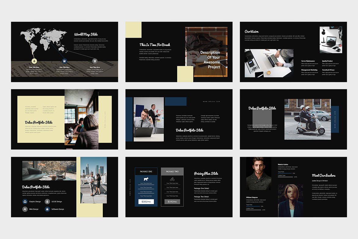 IT科技项目启动主题素材库精选PPT模板 Delua : Tech Startup Powerpoint插图(11)