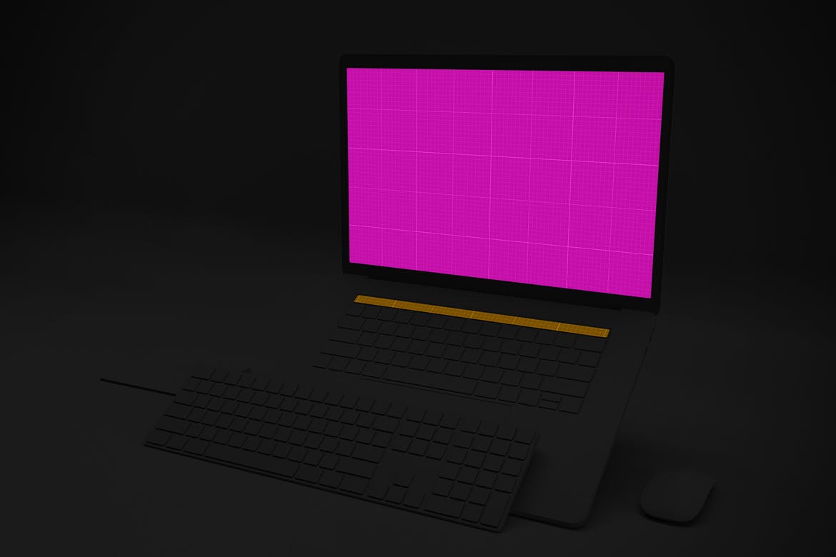 暗黑背景MacBook Pro笔记本电脑设计图预览素材库精选样机v3 Dark Macbook Pro Mockup V.3插图(9)