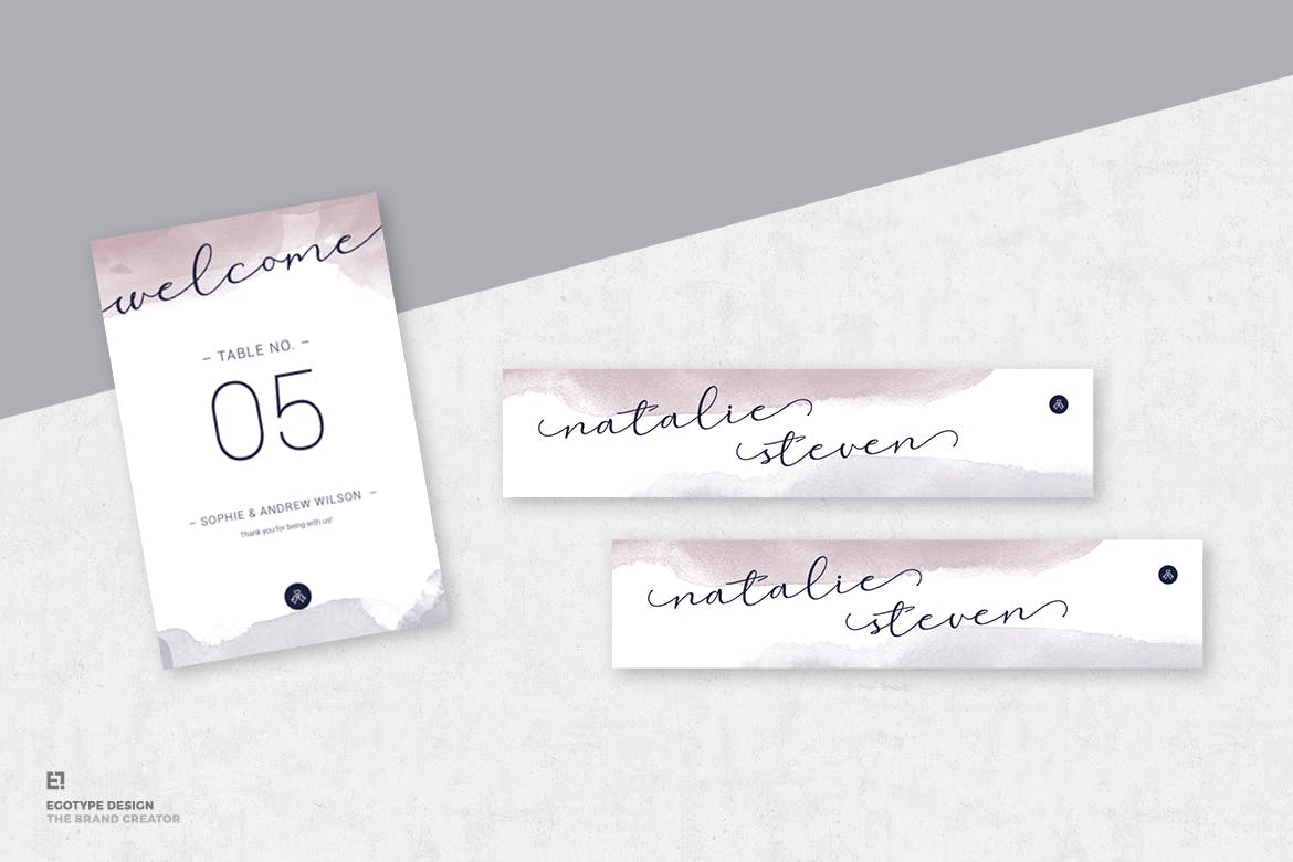 淡水彩艺术婚礼邀请设计素材包v2 Wedding Invitation插图(7)