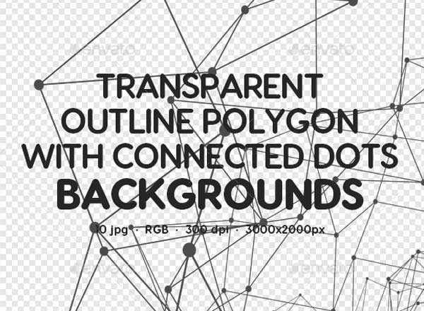 带连接点多边形轮廓透明背景Transparent Outline Polygon with Connected Dots Backgrounds