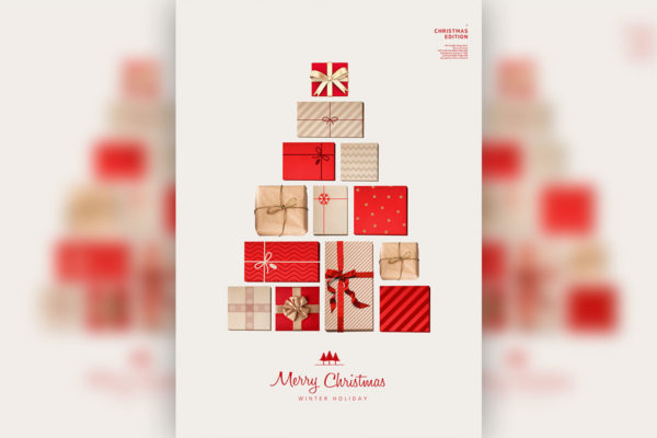圣诞大礼品促销活动广告海报/传单模板[PSD]