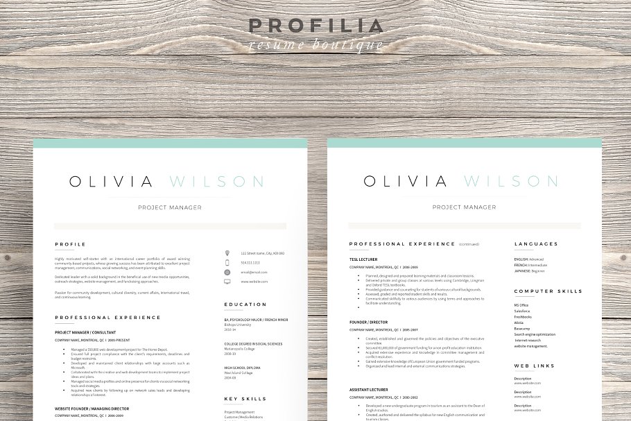 Word 格式简历及封面模板 Word Resume & Cover Letter Template插图(1)