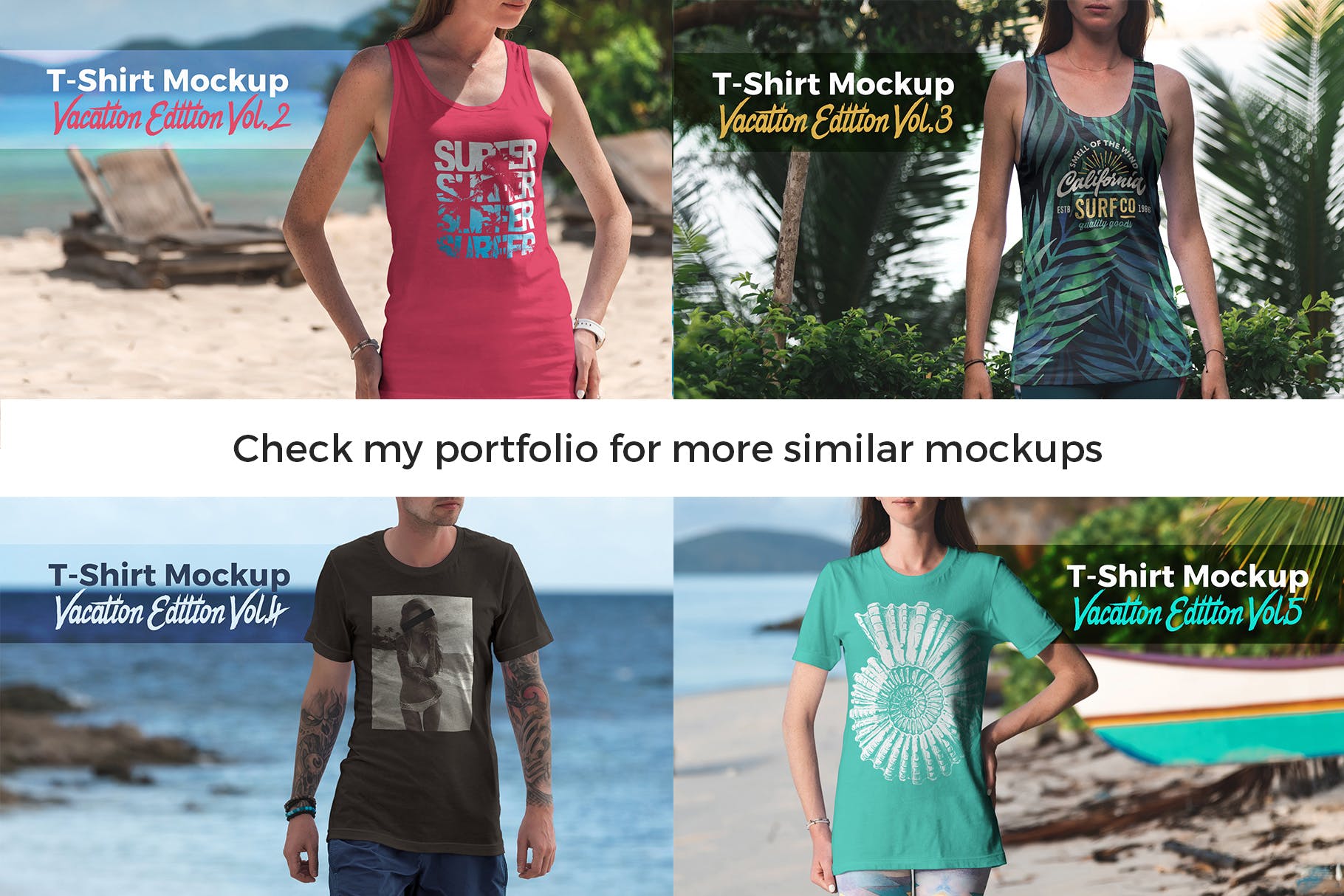 度假系列-休闲服装印花图案设计展示样机素材库精选v1 T-Shirt Mockup Vacation Edition Vol. 1插图(10)