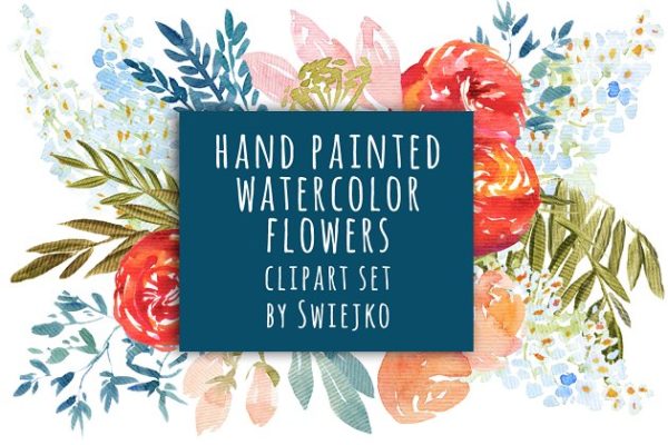 婚礼手绘水彩插画艺术套装