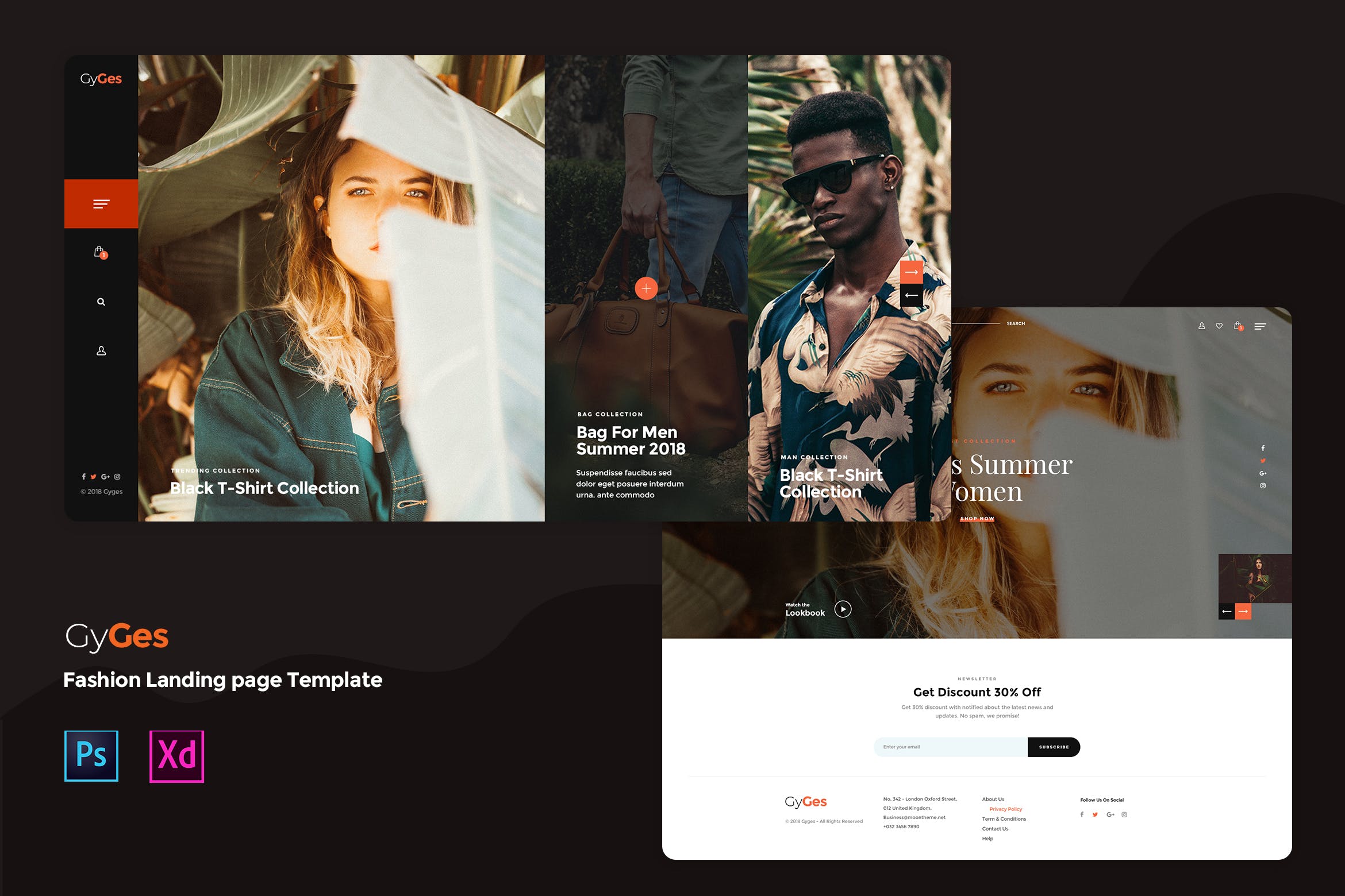 创意时尚品牌网站着陆页面设计模板[PSD, XD] Creative Fashion landing page template插图