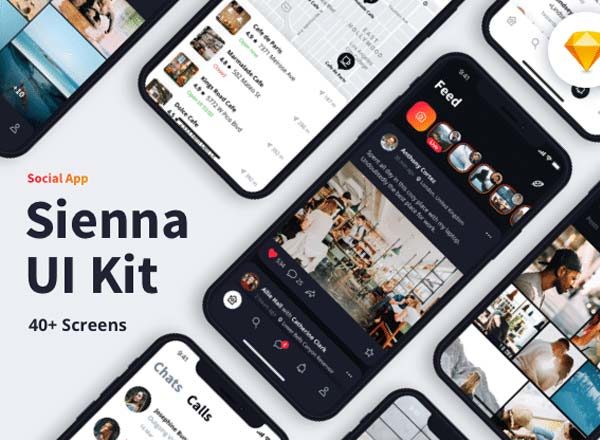 素材库下午茶：超规范多功能社交交友APP UI KITS下载[Sketch,iPhone X]