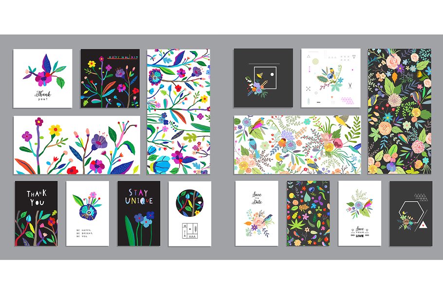 巨量涂鸦水彩手绘风格卡片/海报/邀请函/header模板！ HUGE graphic set插图(6)