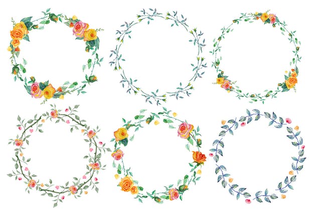 高分辨率水彩玫瑰DIY插画设计套装 Watercolor Roses DIY pack插图(3)