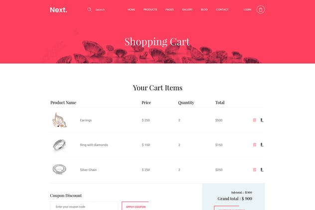 珠宝电商网站设计PSD模板 Jewelry Shop – eCommerce Photoshop Template插图(7)