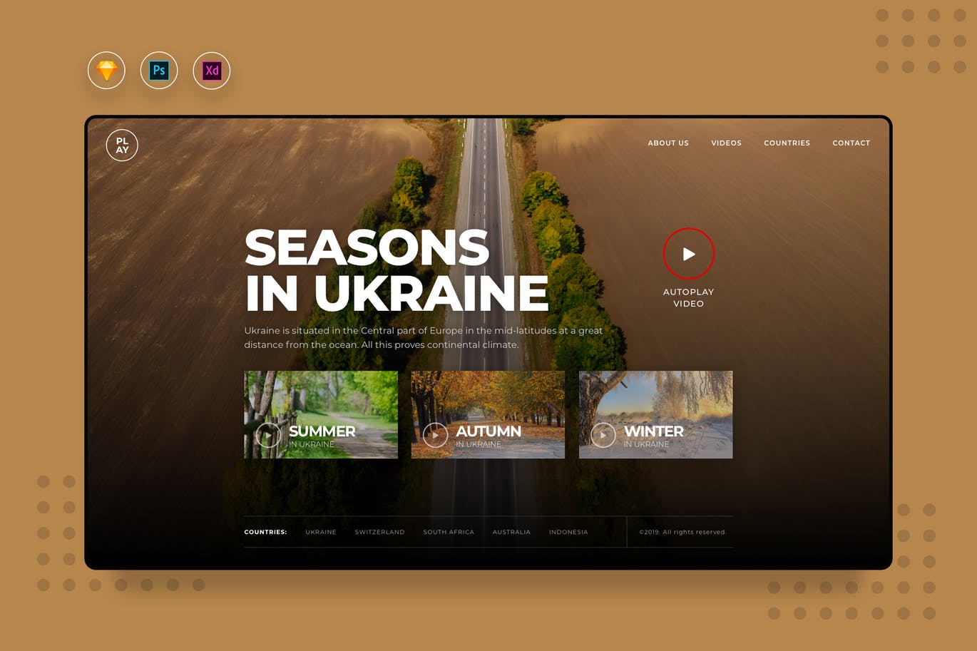 视频网站首页UI设计模板[PSD, SKETCH, XD] DailyUI.V3 Video Landing Website UI插图