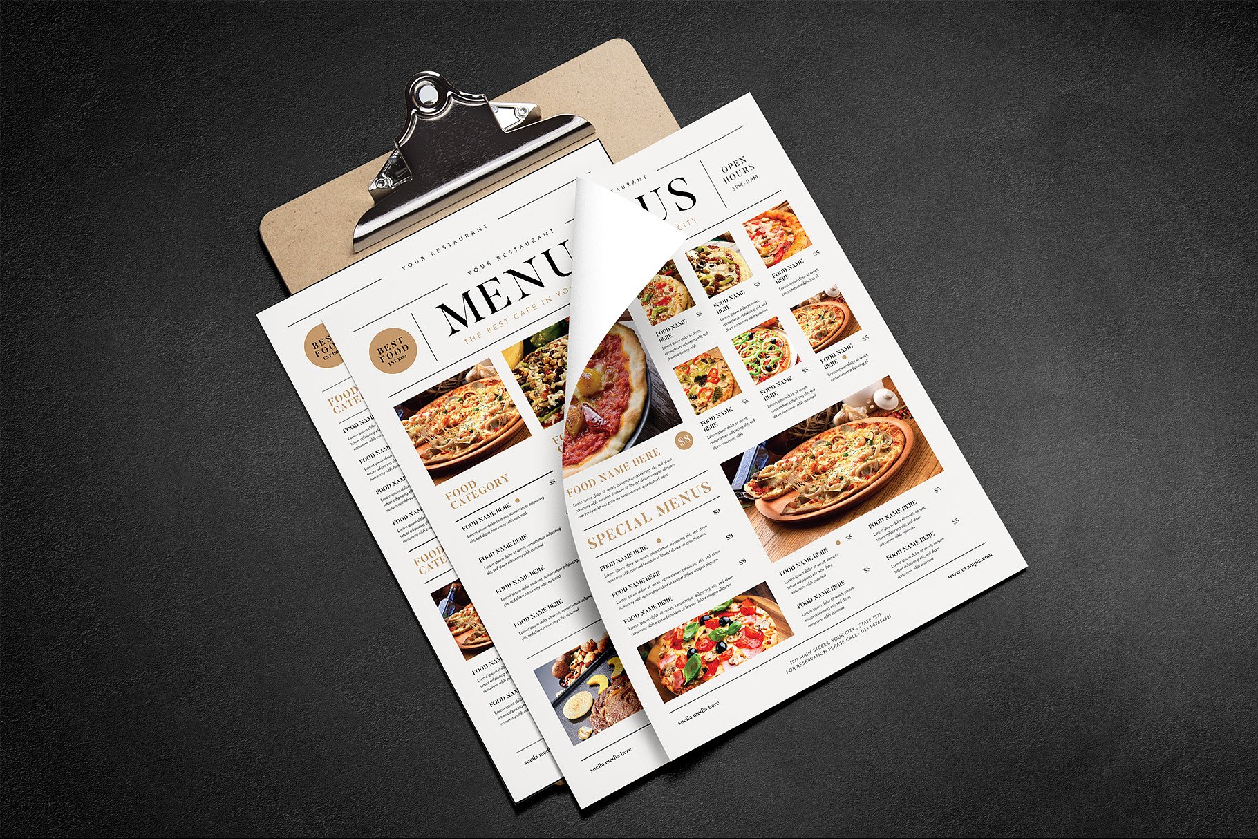 简约风西餐馆菜谱菜单模板设计素材 Simple Food Menu插图(1)