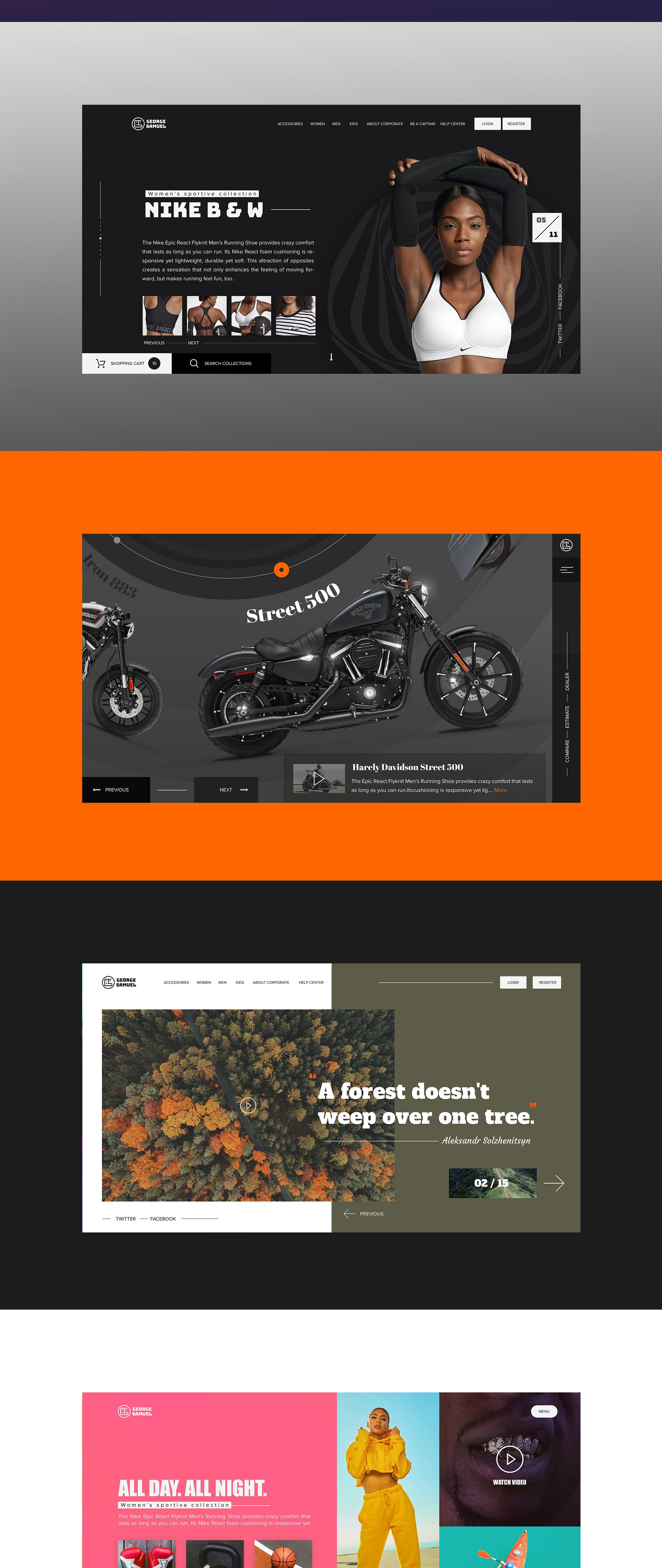 精品：高端大气的多种多样风格的企业产品官网网页模版下载[PSD]插图(1)