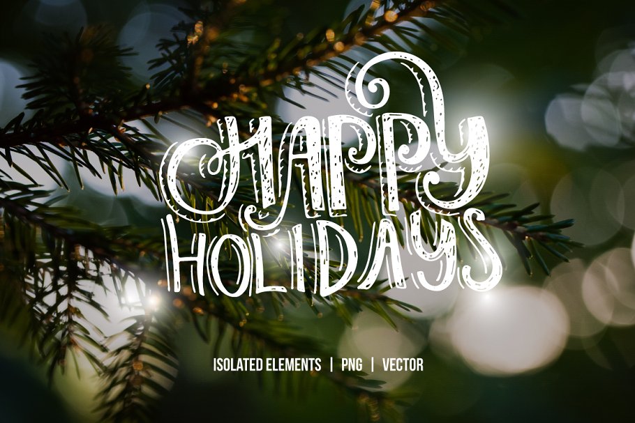 手绘圣诞照片加工叠层素材 Handdrawn Christmas Photo Overlays插图(3)