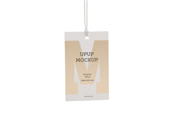 白色服装标签样机模板 Clothes label tag blank white mockup