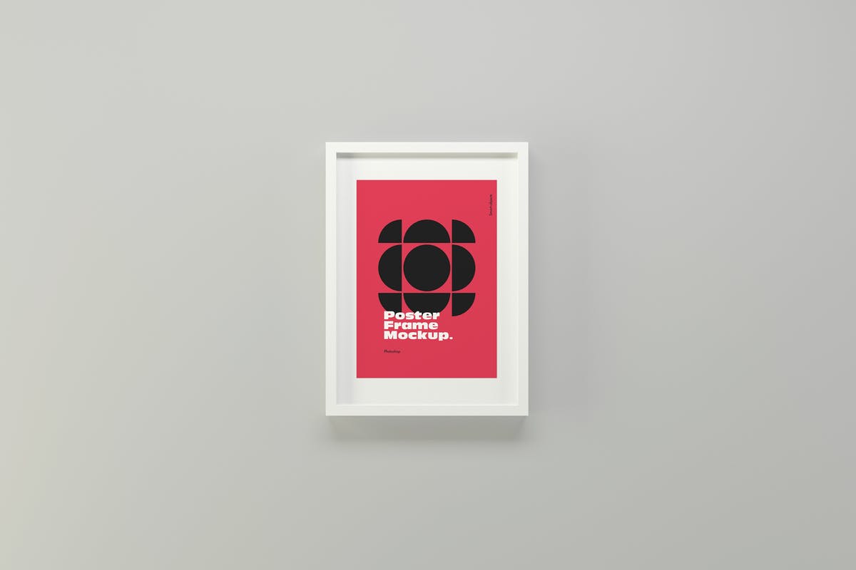 海报/照片简约白色框架样机模板 Poster Frame Mockups插图