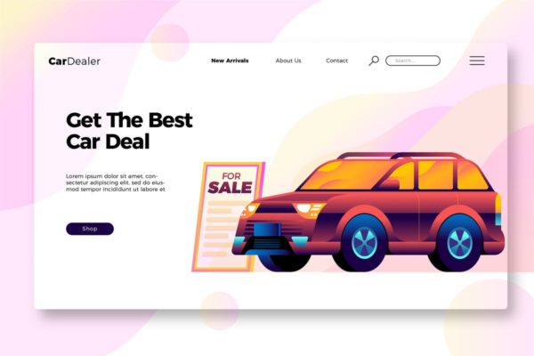 汽车经销商4S店网站建设Banner广告&amp;着陆页模板 Car Dealership – Banner and Landing Page