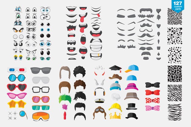 卡通怪兽怪物形象设计工具 Monster Character Creation Kit插图(2)