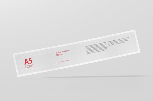 A5长双折页小册子传单样机 A5 Long Bi-Fold Brochure Mock-Up Landscape插图(9)