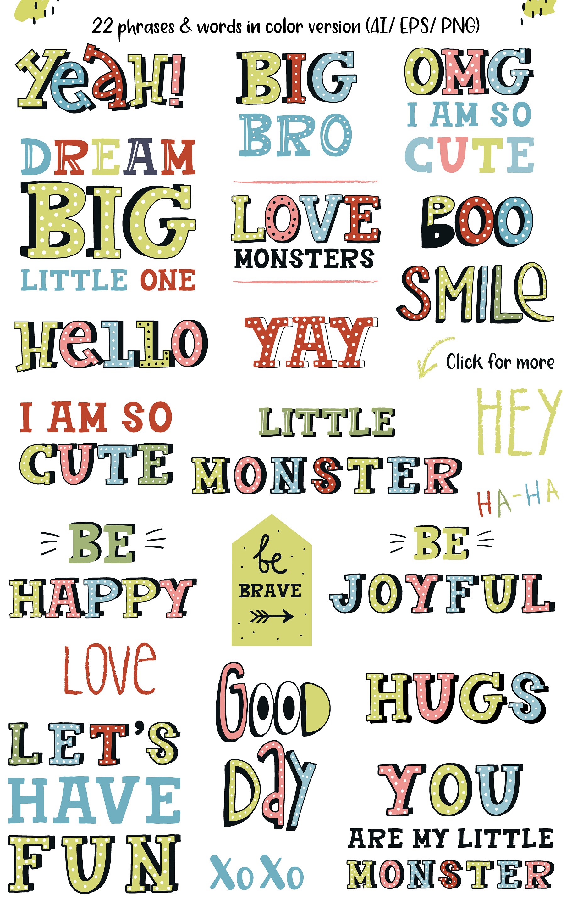 小朋友喜爱的可爱怪物矢量图形合集下载插图(8)