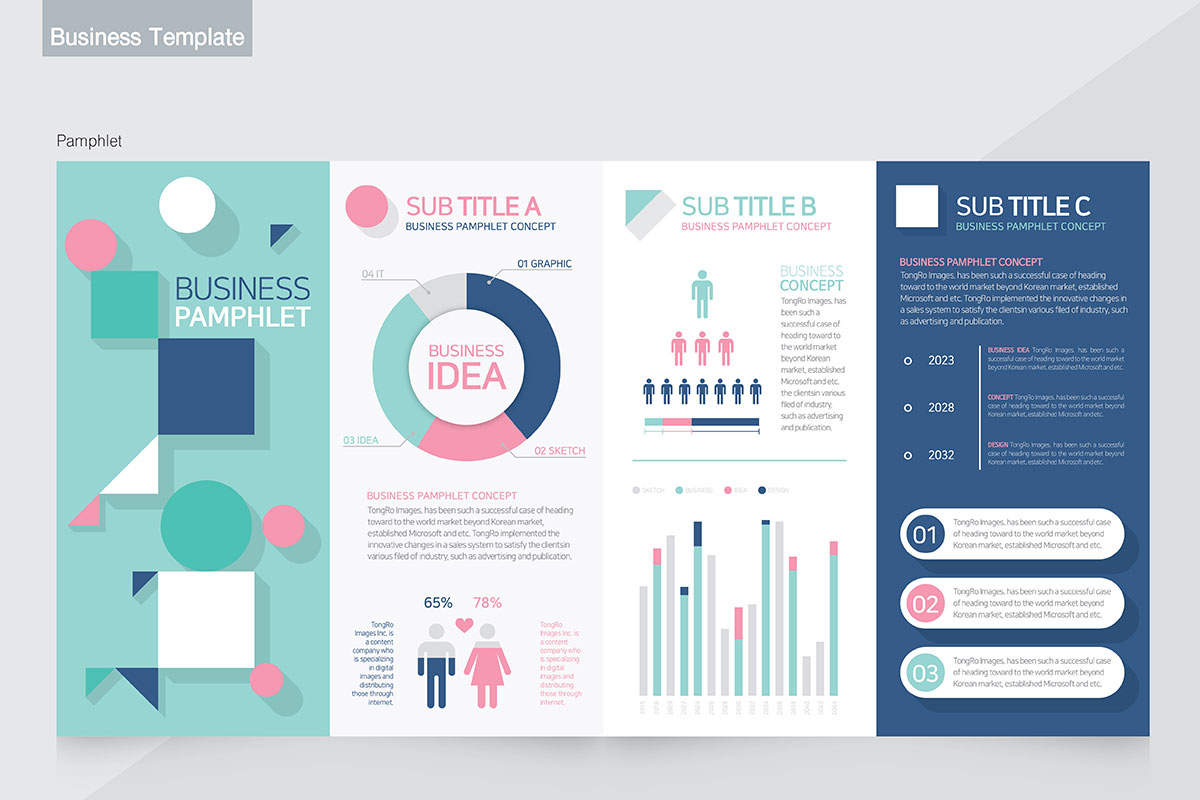 人口调研数据展示商业手册设计模板插图