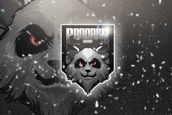 邪恶黑熊电子竞技队徽Logo模板 Pandark – Mascot &amp; Esport Logo