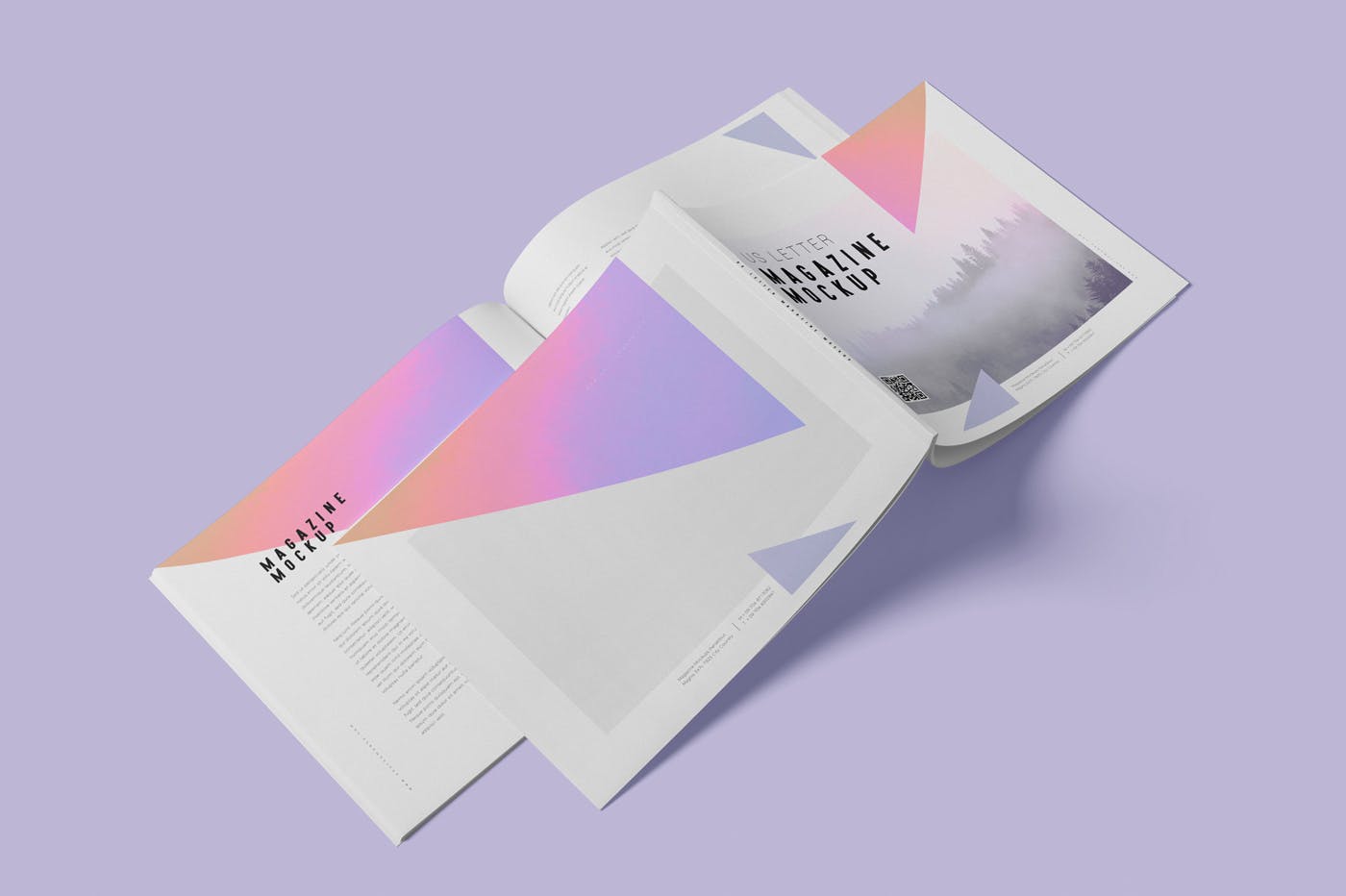 美国信纸规格杂志版式设计效果图样机 Magazine Mockup – US Letter Landscape插图(3)