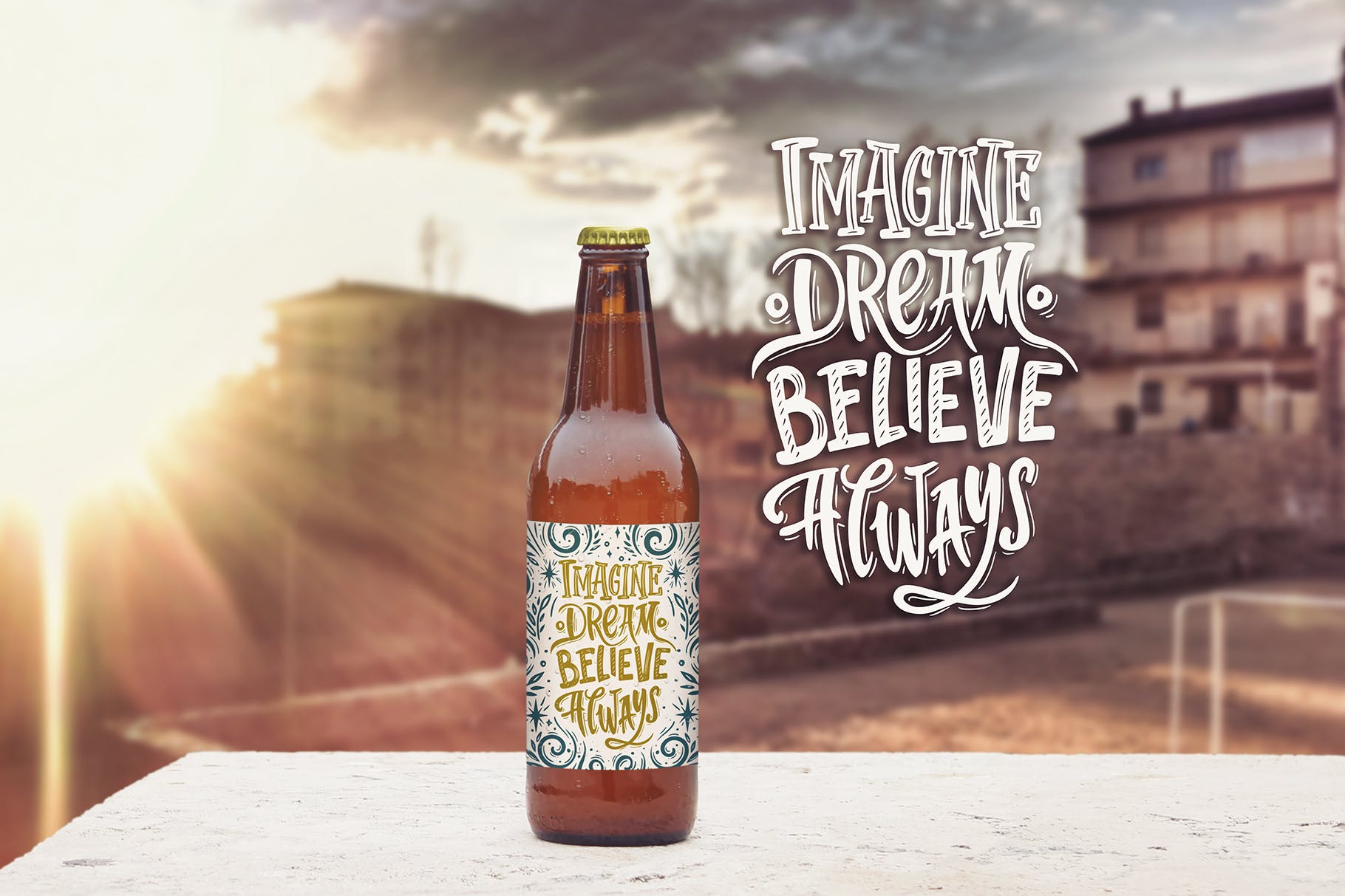 50cl啤酒瓶外观设计预览素材库精选 50cl Garage Beer Mockup插图(1)