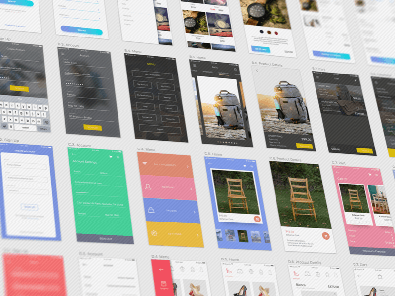 一套时髦的电商APP模板 Posh E-commerce UI Kit Sketch Freebie插图