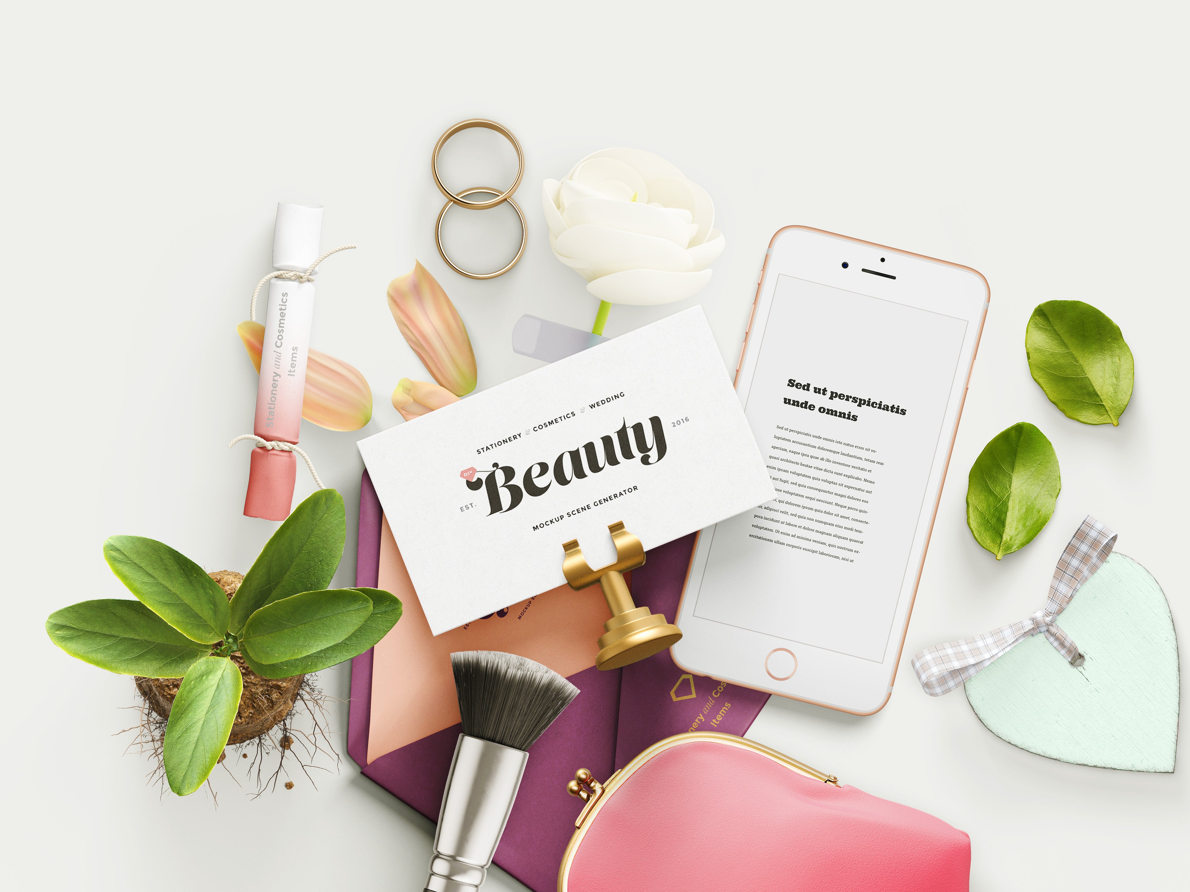 8.3GB超容量女性小物样机素材 Girly Stationery Mockup Creator（高清实物元素+场景样机）插图(15)