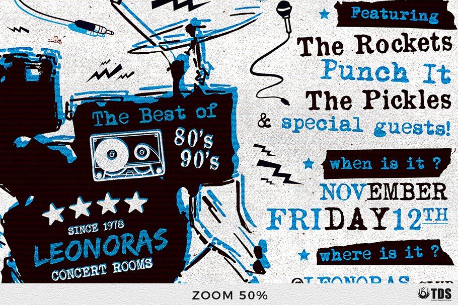 摇滚音乐节活动海报PSD模板v5 Rock Festival Flyer PSD V5插图(10)